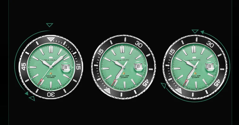 Seagull Ocean Series Men Watch Diver 20Bar Waterproof Automatic Mechanical Watch Sapphire Watch Luminous Wristwatch Luxury 1523A