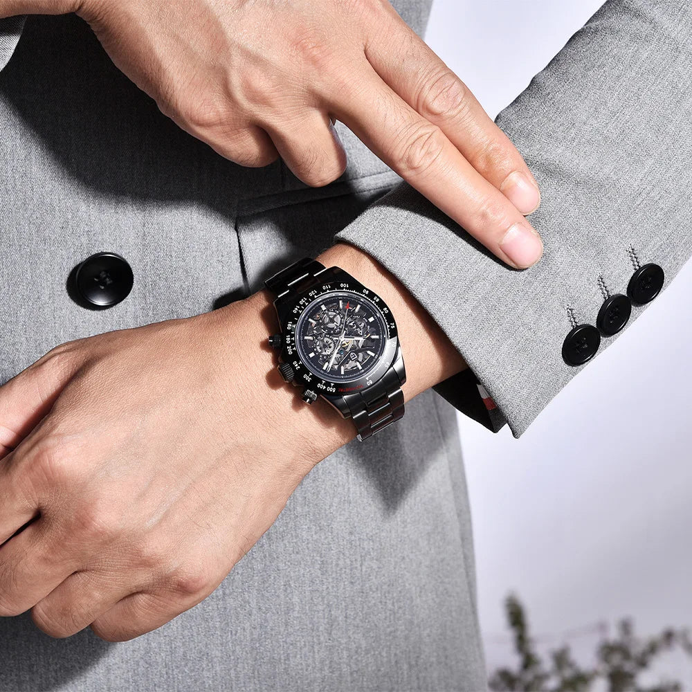 PAGANI DESIGN watch Mechanical Wristwatches for Men, Hollow Out, Chronograph Movement, Luxury, New, Original, HZ2196G ,