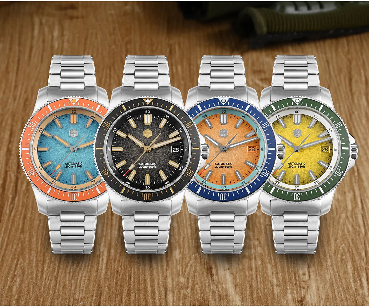 San Martin 2025 New Upgraded Version 40mm Dive Watch Men Original Design NH35 Automatic Mechanical Waterproof 200m SN0118