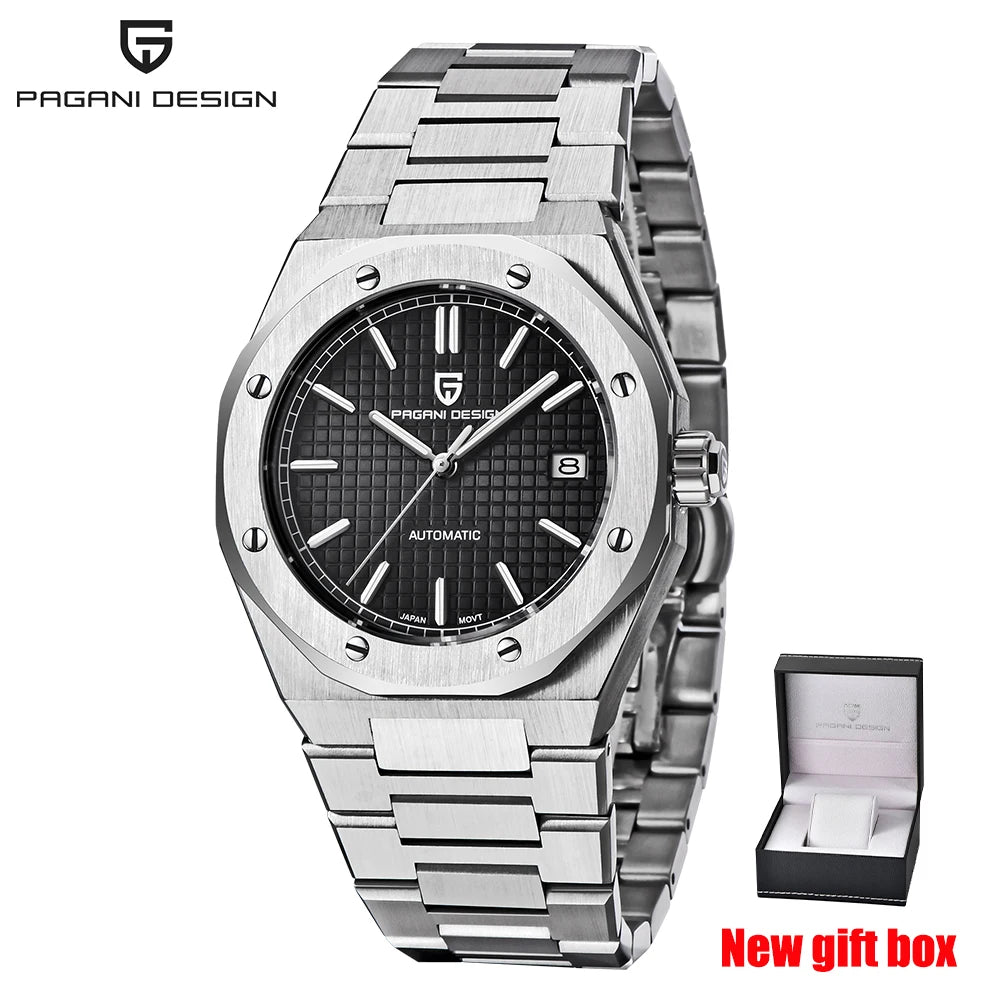 Pagani Design 8215 Fashion Men's Automatic Mechanical Watch 40MM Sapphire Stainless Steel Waterproof 10Bar Night Light C3 reloj
