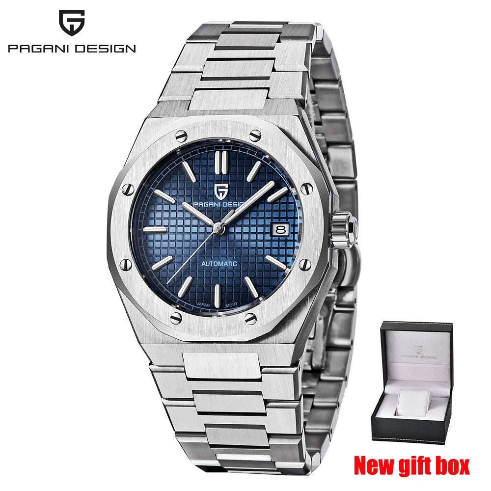 Pagani Design 8215 Fashion Men's Automatic Mechanical Watch 40MM Sapphire Stainless Steel Waterproof 10Bar Night Light C3 reloj