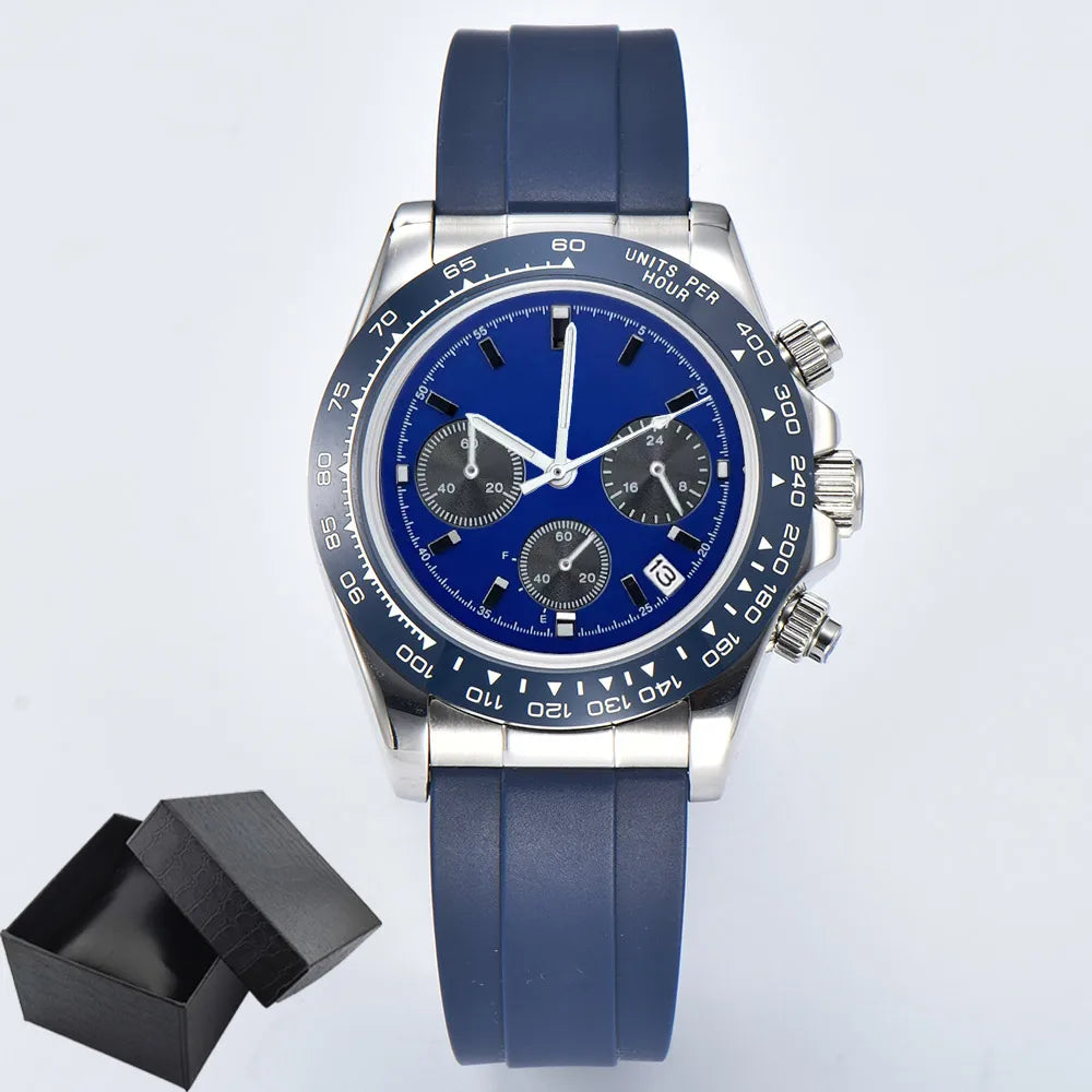 VK63 Men's Sports Watch Chronograph Quartz Sapphire Glass Intense Stainless Steel Green Luminance Waterproof 10BAR WATCH strap