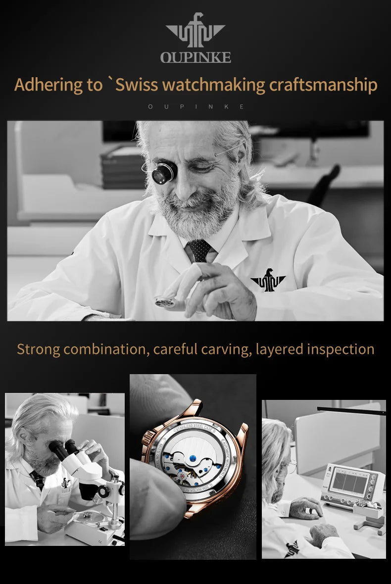 OUPINKE 3189 Mens Watch Original Brand Automatic Mechanical Watch Waterproof Luminous Watches Luxury Men Multifunctional Watches