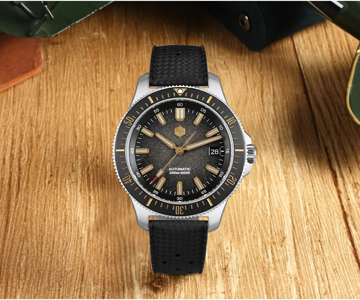 San Martin 2025 New Upgraded Version 40mm Dive Watch Men Original Design NH35 Automatic Mechanical Waterproof 200m SN0118