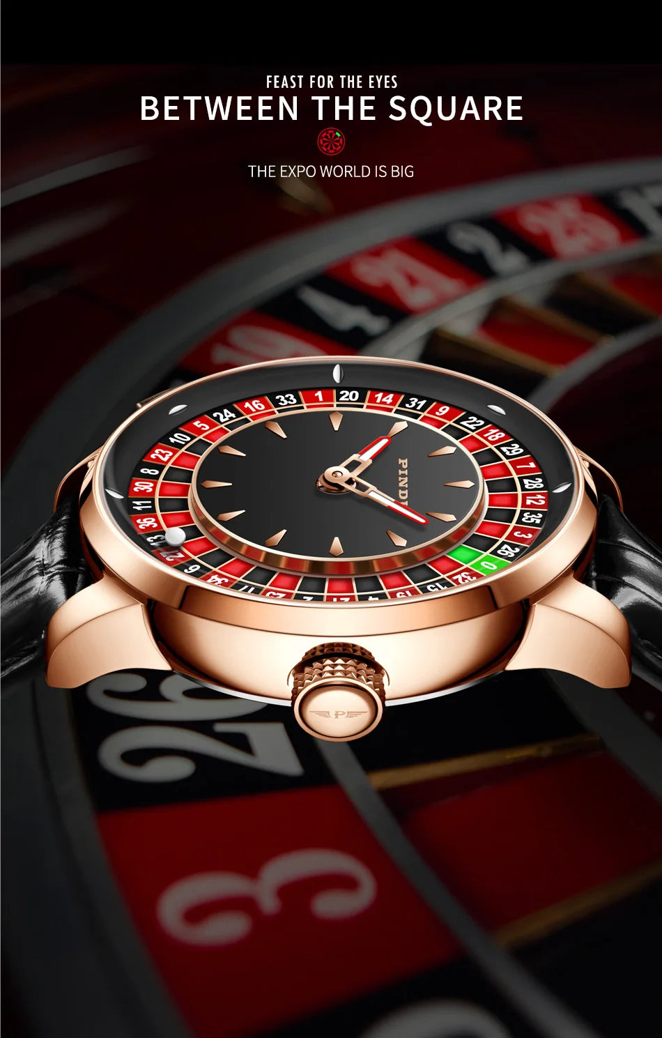 Roulette Watches PINDU Design Entertainment Game Turntable Upgrade Button Model NH35A Movement Sapphire Men's Mechanical Watch