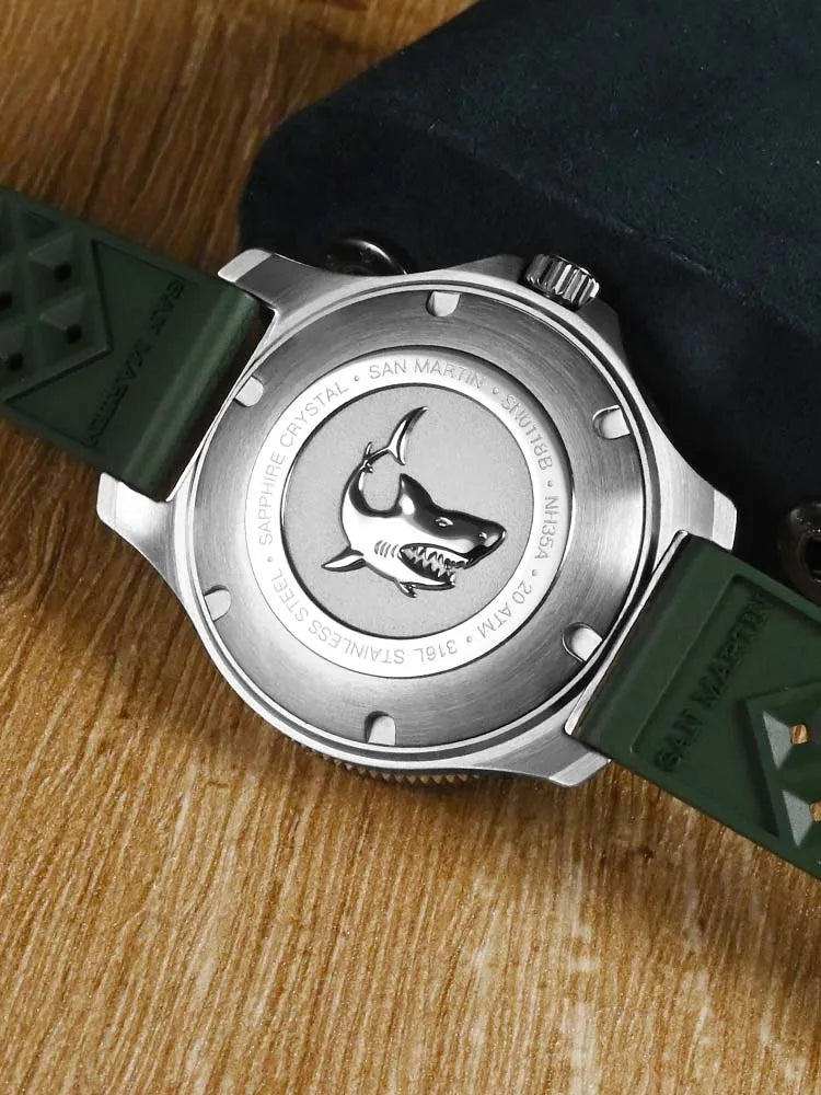 San Martin 2025 New Upgraded Version 40mm Dive Watch Men Original Design NH35 Automatic Mechanical Waterproof 200m SN0118