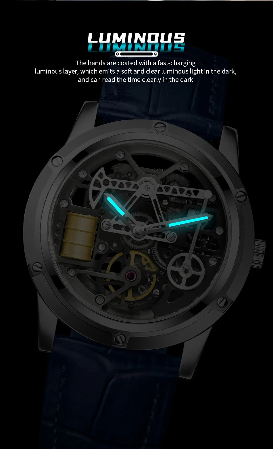 PINDU Design New Oil Well Mechanical Watch Men Miyata 8215 Movement Sapphire Mirror Waterproof Business Mechanical Wristwatches