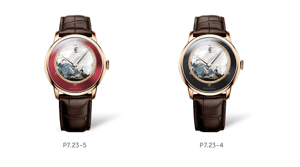 Poniger Men's Automatic Mechanical Watch - Luxury Waterproof Leather Strap Fashion Dress Wristwatch for Males