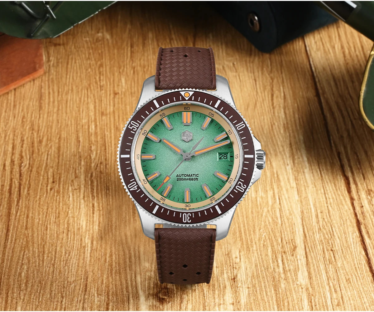 San Martin 2025 New Upgraded Version 40mm Dive Watch Men Original Design NH35 Automatic Mechanical Waterproof 200m SN0118