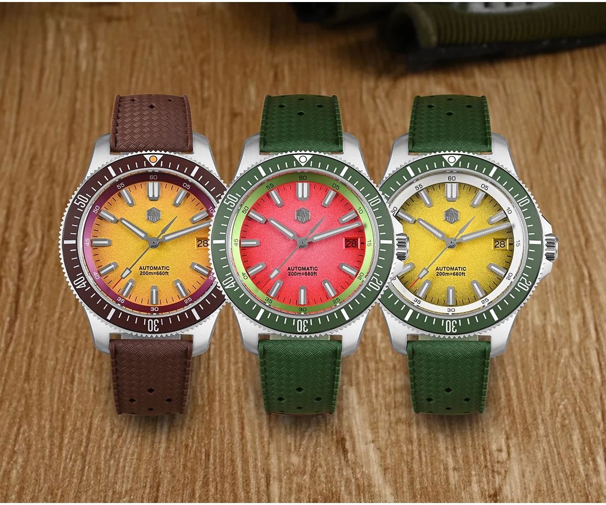 San Martin 2025 New Upgraded Version 40mm Dive Watch Men Original Design NH35 Automatic Mechanical Waterproof 200m SN0118