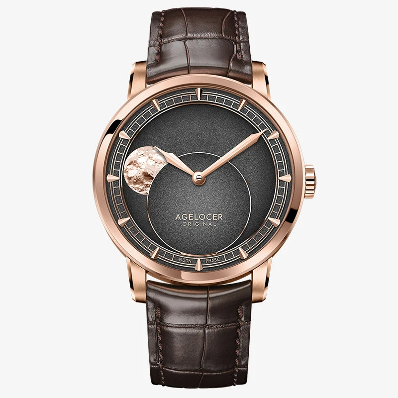 AGELOCER Major Breakthrough 29.51-Days MoonPhase Original Astronomer Men's Mechanical Watch Birthday Gift for Men