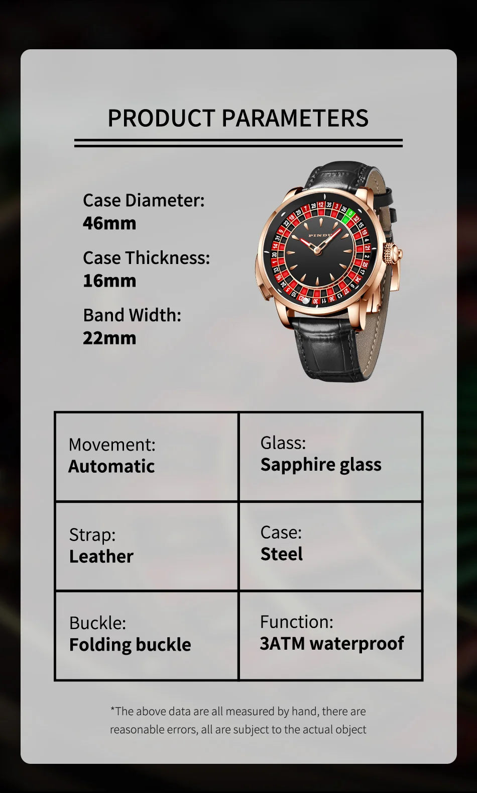 Roulette Watches PINDU Design Entertainment Game Turntable Upgrade Button Model NH35A Movement Sapphire Men's Mechanical Watch