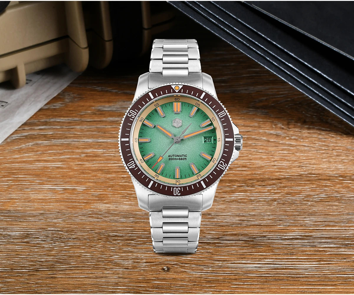 San Martin 2025 New Upgraded Version 40mm Dive Watch Men Original Design NH35 Automatic Mechanical Waterproof 200m SN0118