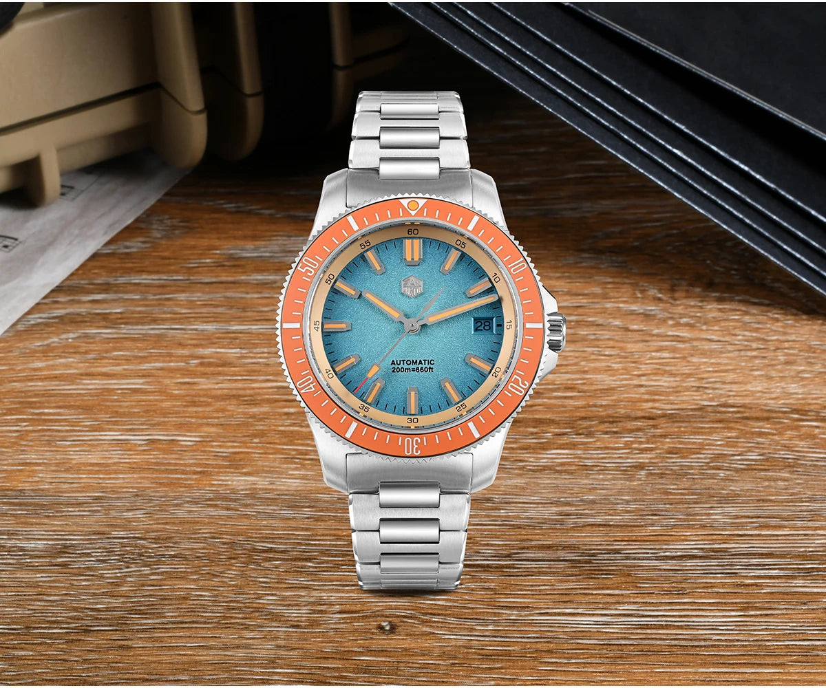 San Martin 2025 New Upgraded Version 40mm Dive Watch Men Original Design NH35 Automatic Mechanical Waterproof 200m SN0118