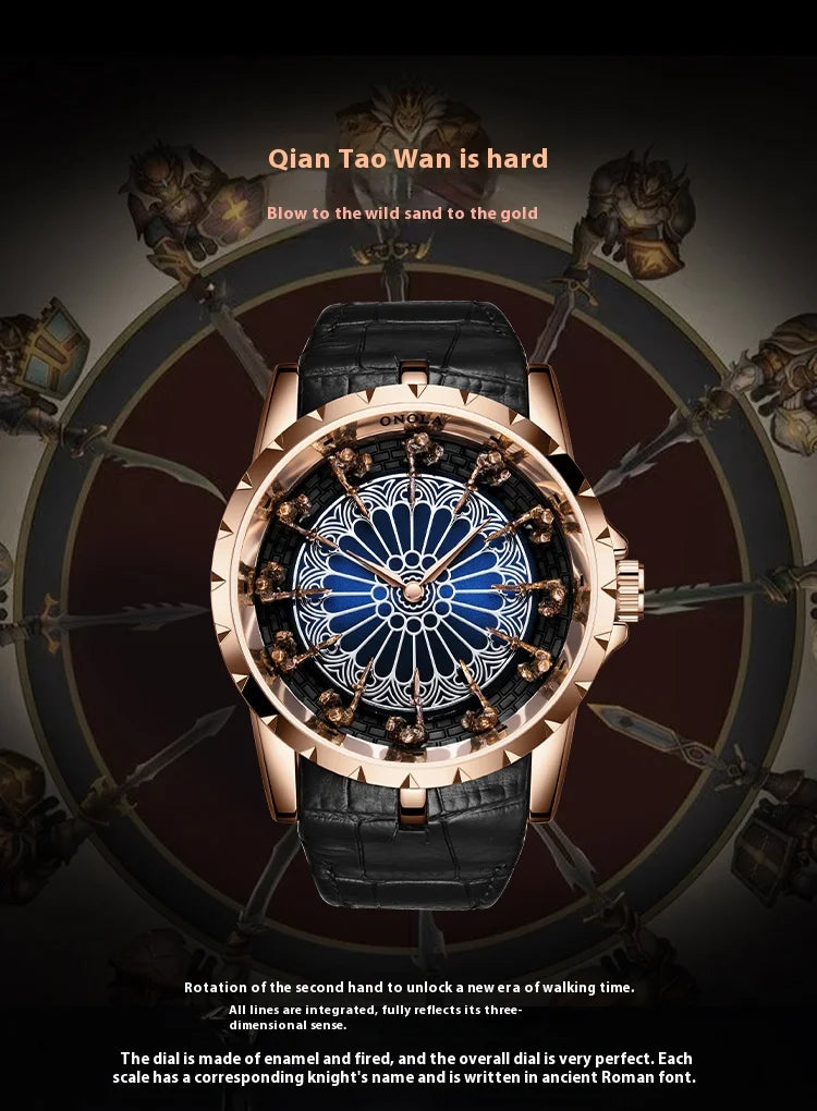 Quartz Watches for men Twelve Knights of the Round Table high quality Men's Watch man sports luxury brands waterproof men's