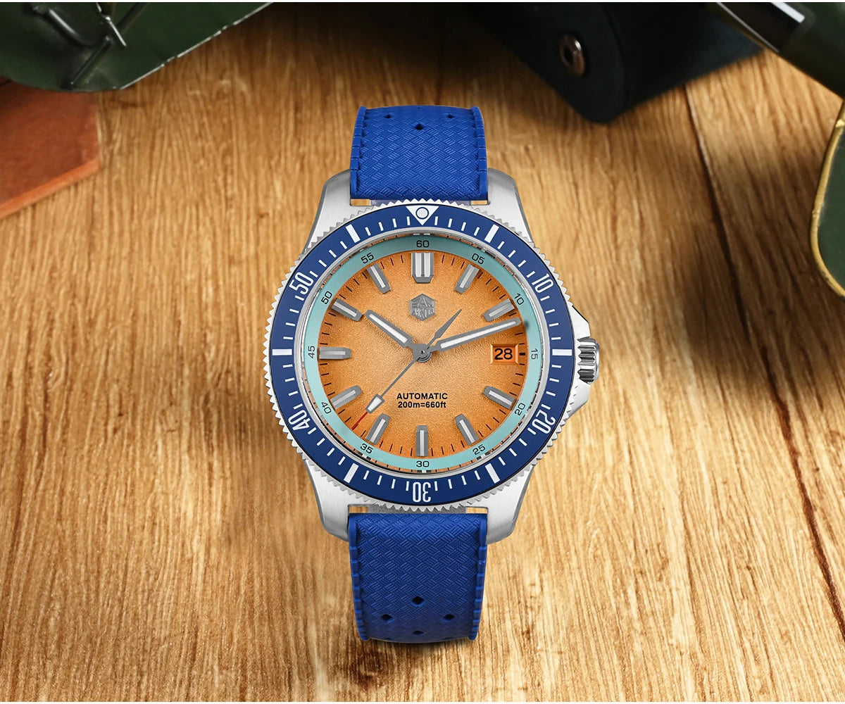 San Martin 2025 New Upgraded Version 40mm Dive Watch Men Original Design NH35 Automatic Mechanical Waterproof 200m SN0118