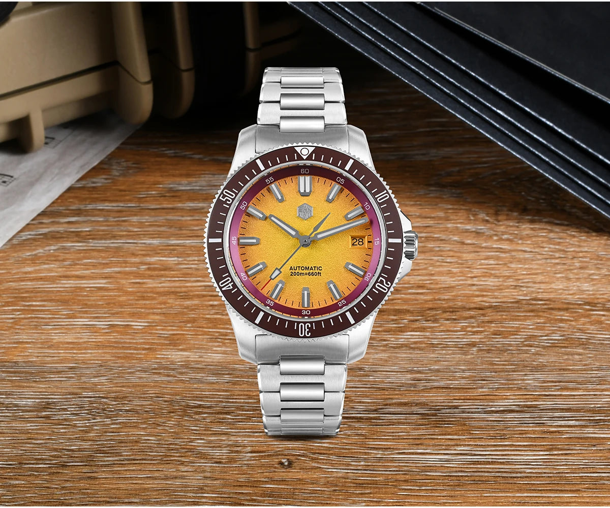 San Martin 2025 New Upgraded Version 40mm Dive Watch Men Original Design NH35 Automatic Mechanical Waterproof 200m SN0118