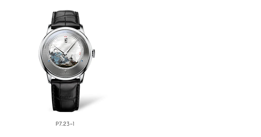 Poniger Men's Automatic Mechanical Watch - Luxury Waterproof Leather Strap Fashion Dress Wristwatch for Males