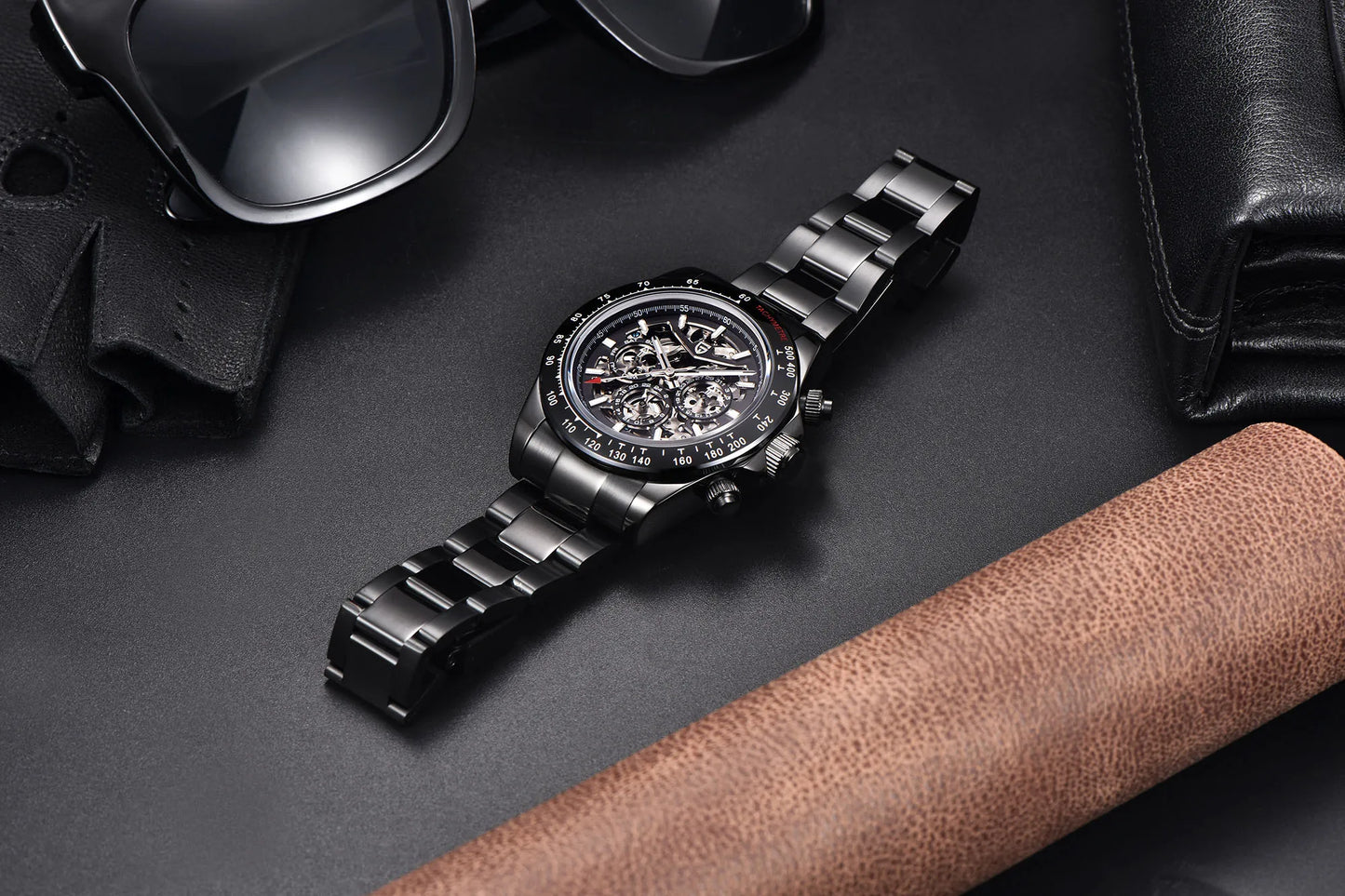 PAGANI DESIGN watch Mechanical Wristwatches for Men, Hollow Out, Chronograph Movement, Luxury, New, Original, HZ2196G ,