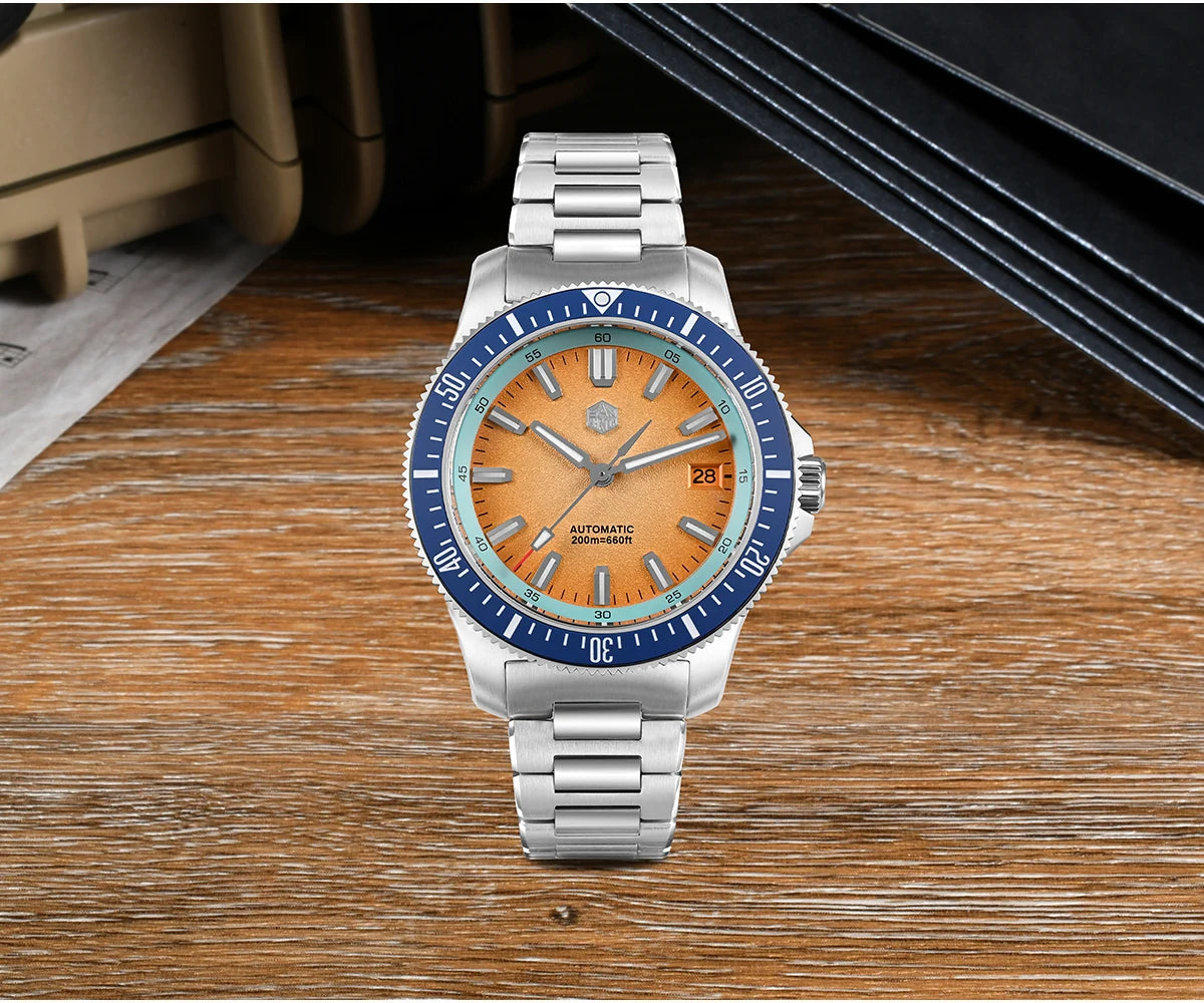 San Martin 2025 New Upgraded Version 40mm Dive Watch Men Original Design NH35 Automatic Mechanical Waterproof 200m SN0118