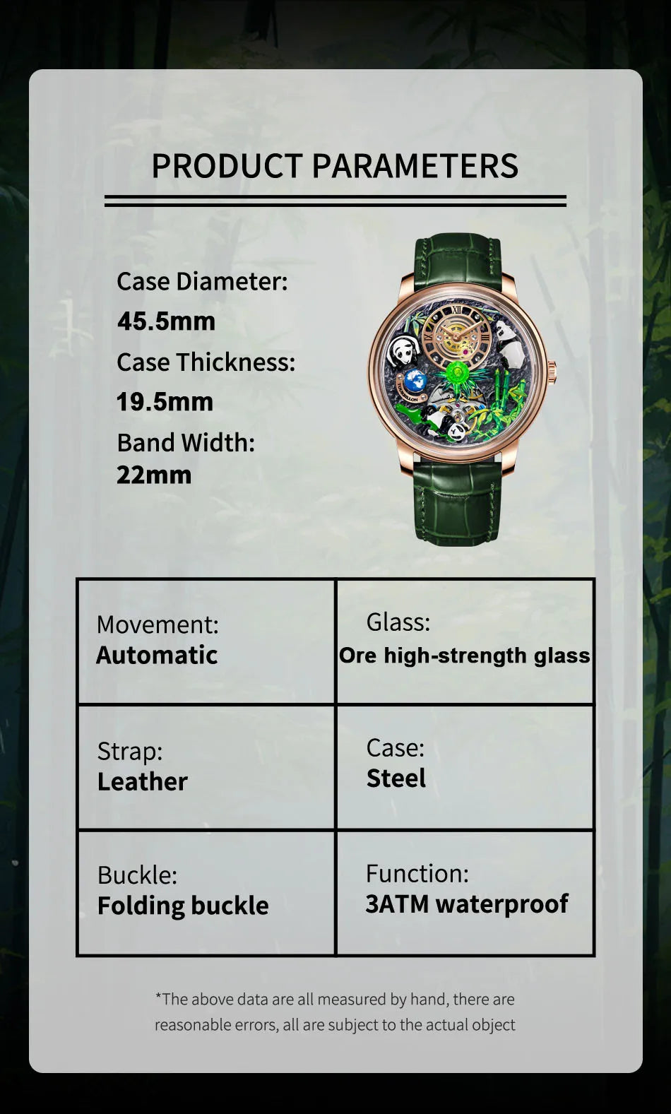 PINDU Design Panda Elements New Watch Mechanical Watch Crystal Blue Planet Theme Three-Dimensional Dial Watches Men Montre Homme