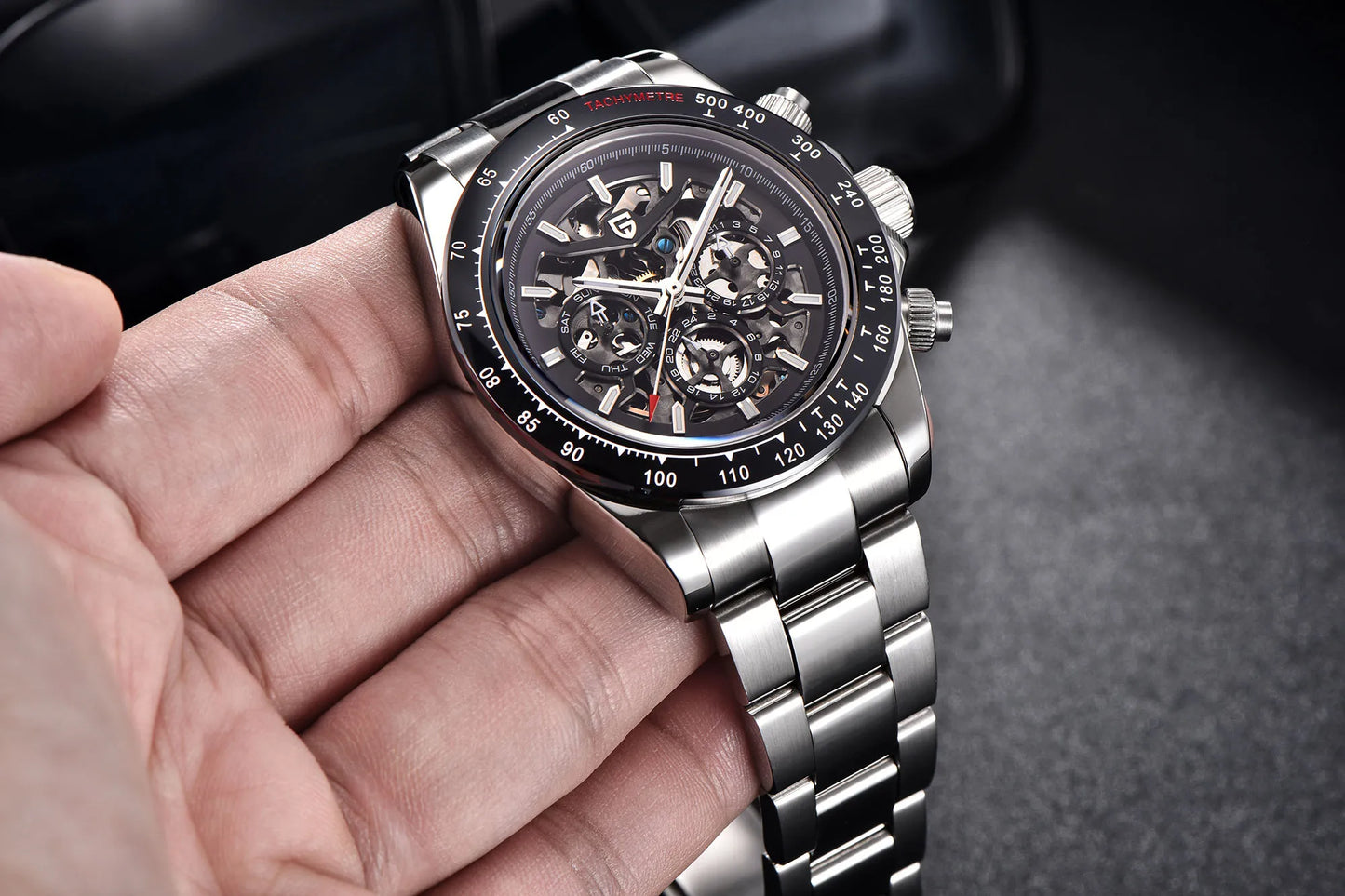 PAGANI DESIGN watch Mechanical Wristwatches for Men, Hollow Out, Chronograph Movement, Luxury, New, Original, HZ2196G ,