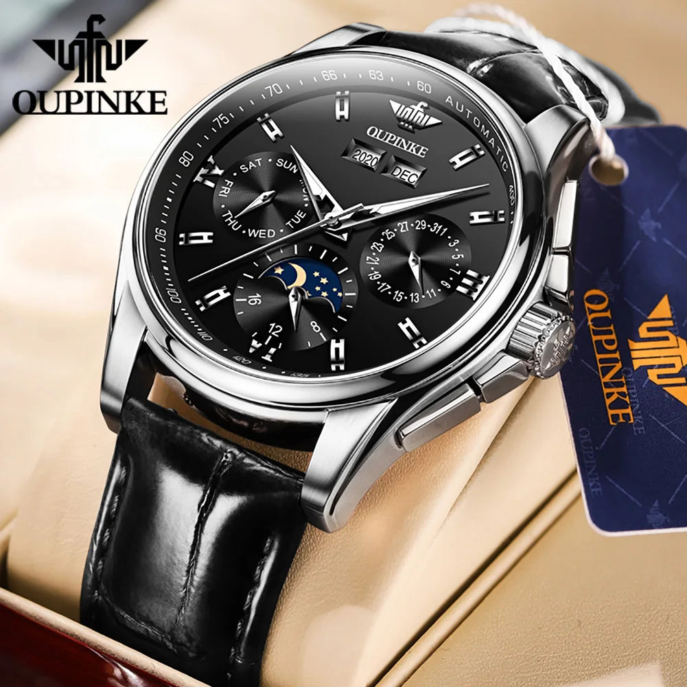 OUPINKE 3189 Mens Watch Original Brand Automatic Mechanical Watch Waterproof Luminous Watches Luxury Men Multifunctional Watches
