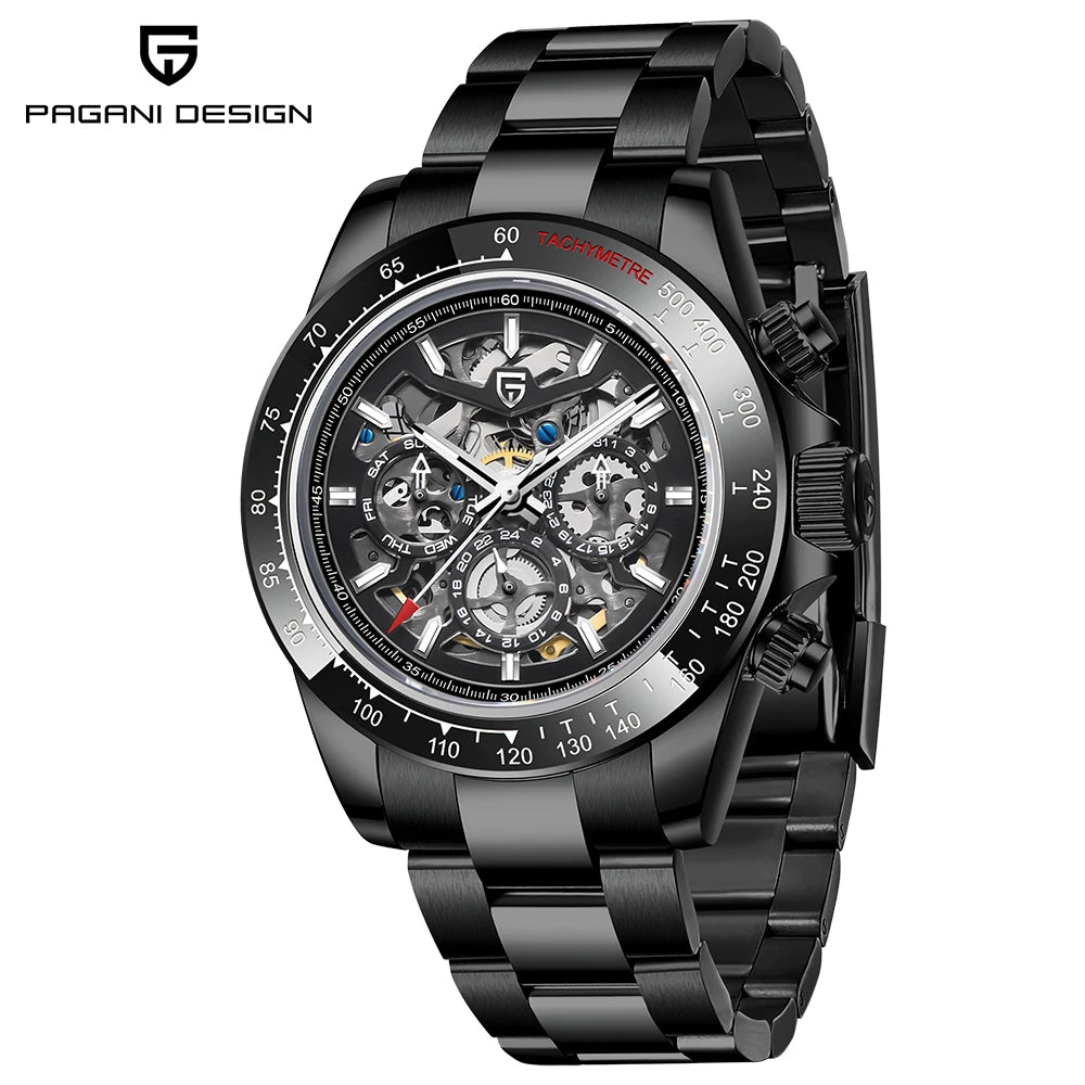 PAGANI DESIGN watch Mechanical Wristwatches for Men, Hollow Out, Chronograph Movement, Luxury, New, Original, HZ2196G ,
