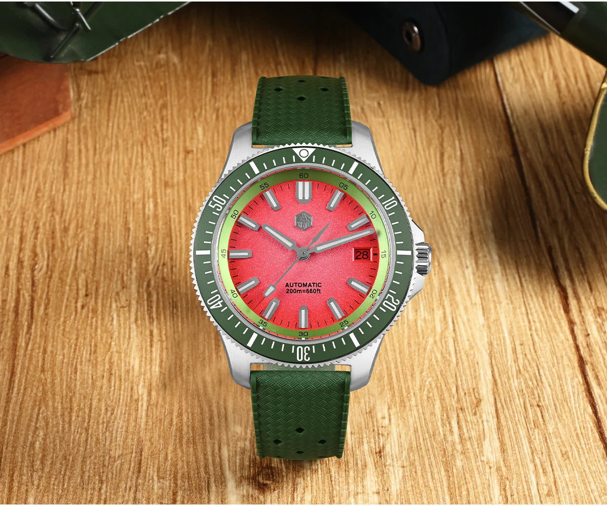 San Martin 2025 New Upgraded Version 40mm Dive Watch Men Original Design NH35 Automatic Mechanical Waterproof 200m SN0118