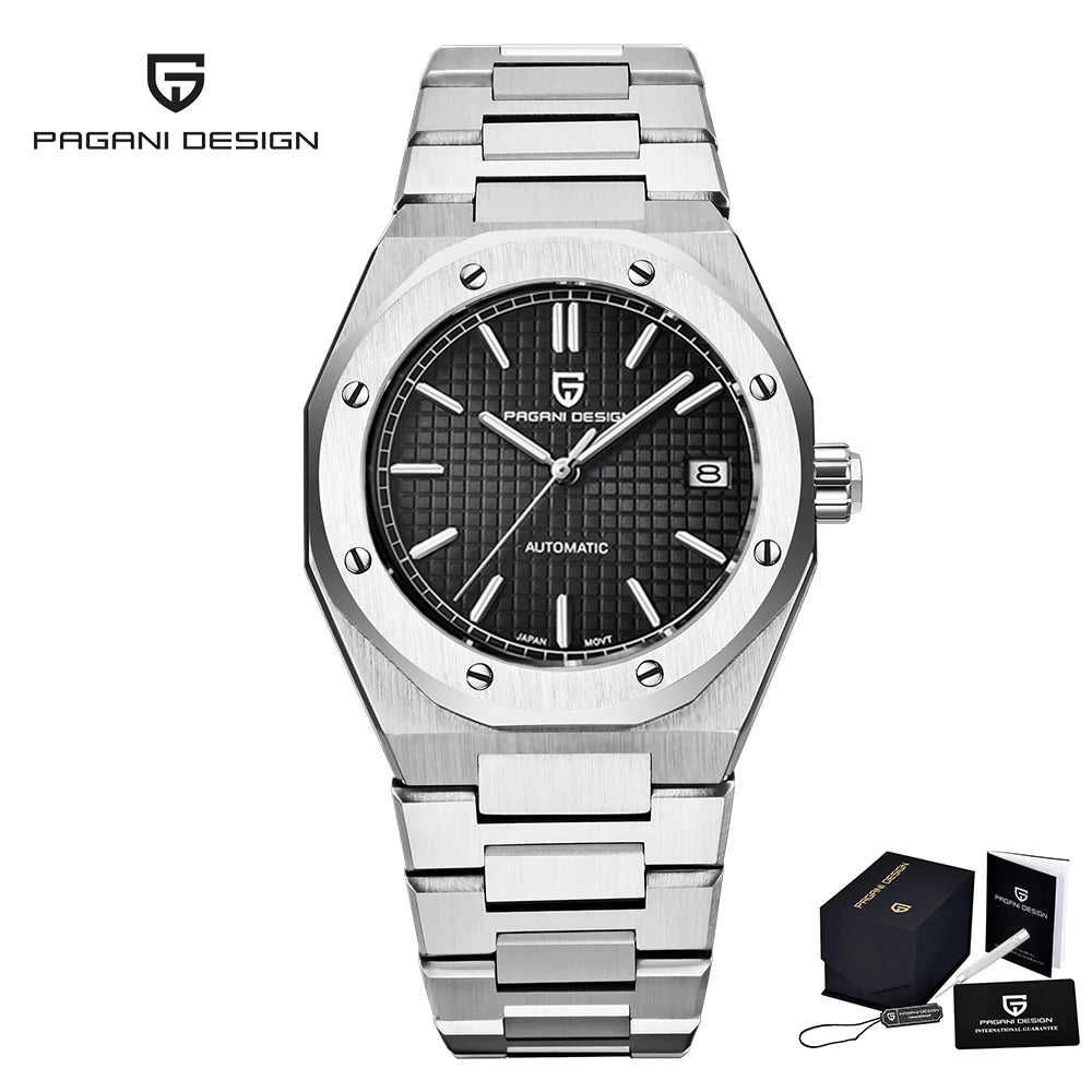 Pagani Design 8215 Fashion Men's Automatic Mechanical Watch 40MM Sapphire Stainless Steel Waterproof 10Bar Night Light C3 reloj