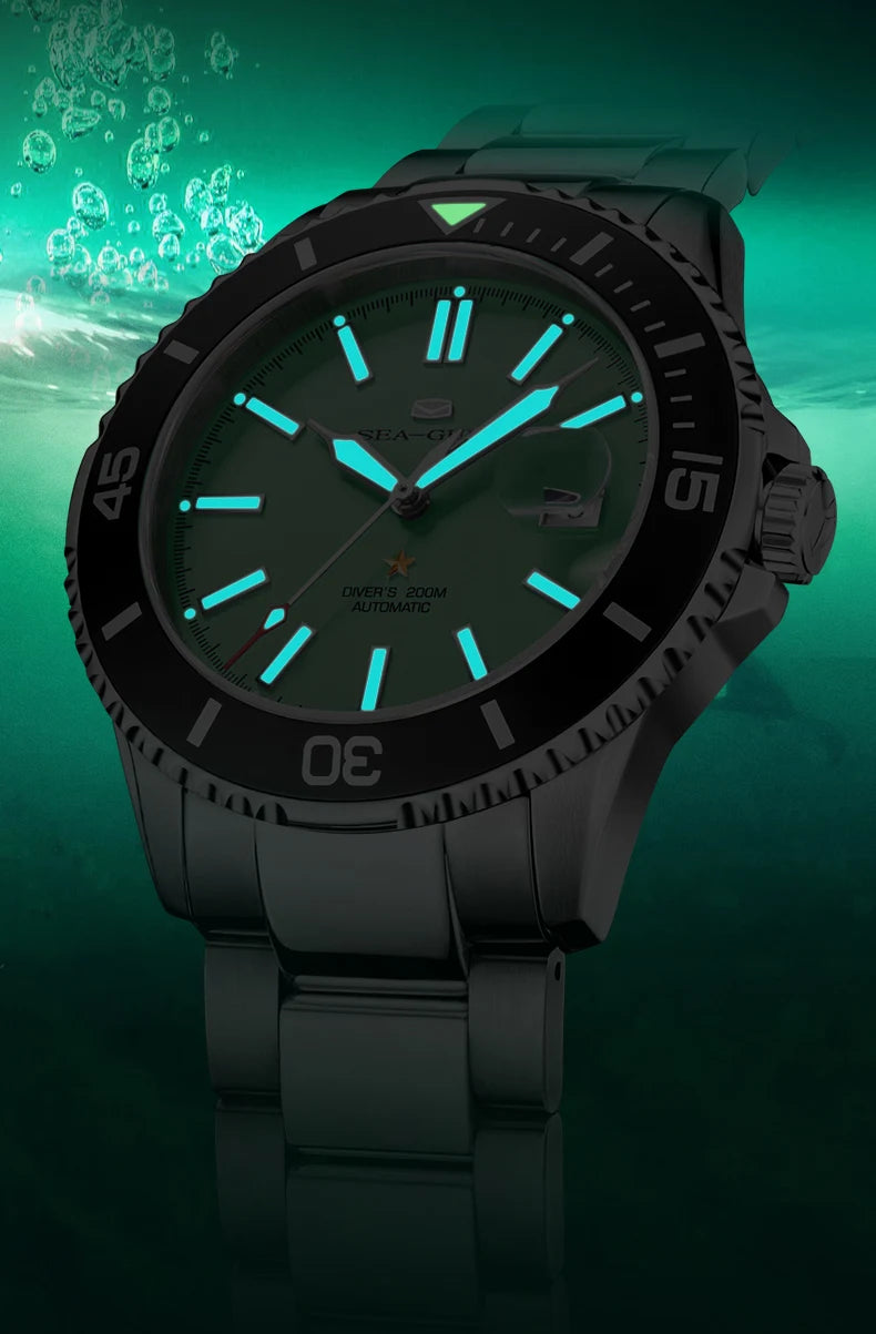 Seagull Ocean Series Men Watch Diver 20Bar Waterproof Automatic Mechanical Watch Sapphire Watch Luminous Wristwatch Luxury 1523A
