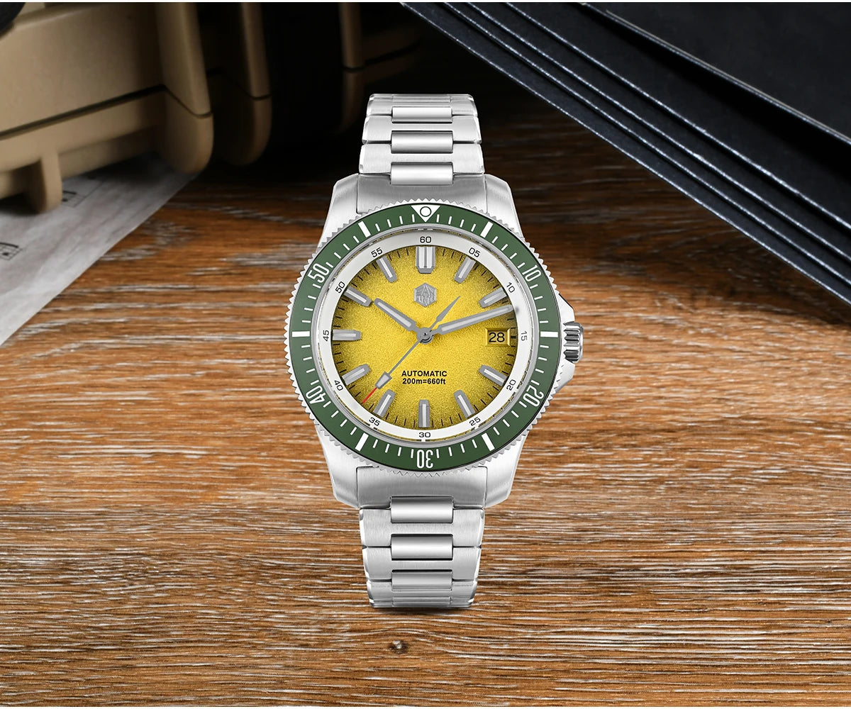 San Martin 2025 New Upgraded Version 40mm Dive Watch Men Original Design NH35 Automatic Mechanical Waterproof 200m SN0118