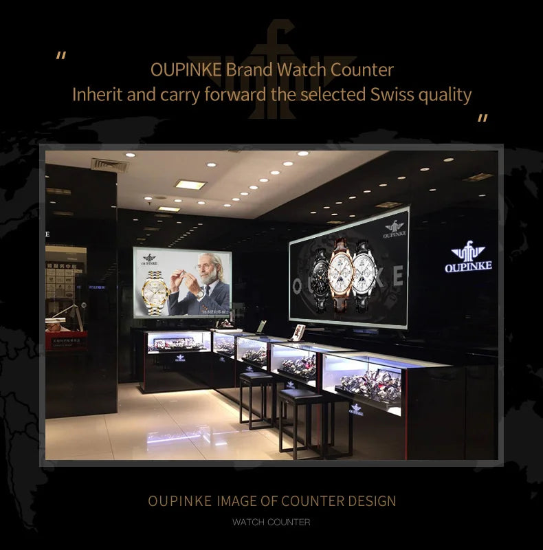 OUPINKE 3189 Mens Watch Original Brand Automatic Mechanical Watch Waterproof Luminous Watches Luxury Men Multifunctional Watches