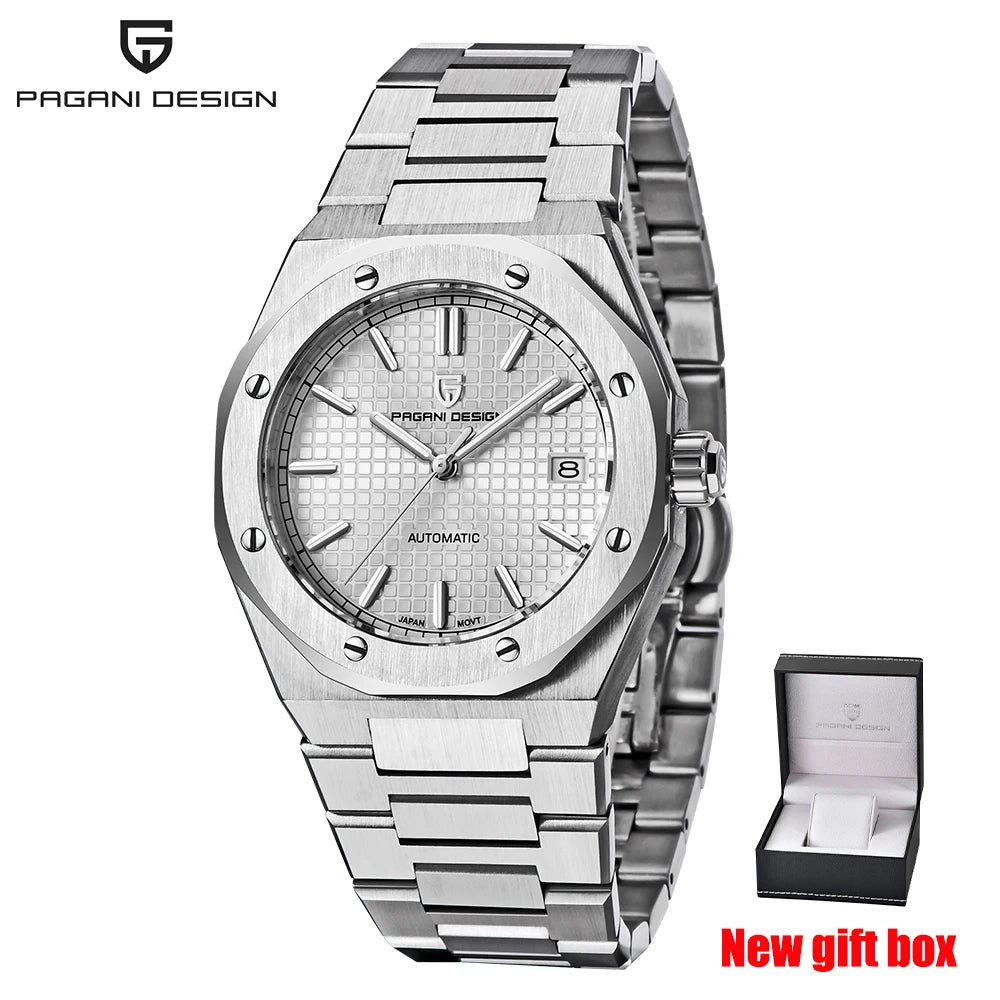 Pagani Design 8215 Fashion Men's Automatic Mechanical Watch 40MM Sapphire Stainless Steel Waterproof 10Bar Night Light C3 reloj