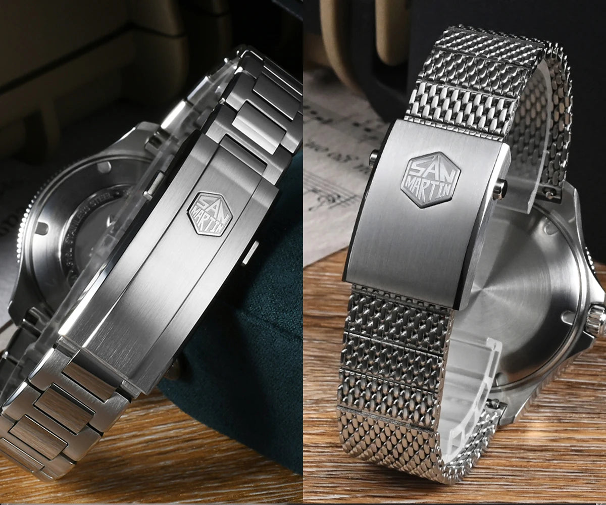 San Martin 2025 New Upgraded Version 40mm Dive Watch Men Original Design NH35 Automatic Mechanical Waterproof 200m SN0118