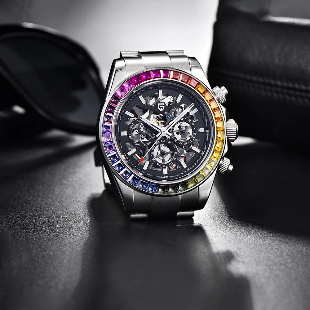 PAGANI DESIGN watch Mechanical Wristwatches for Men, Hollow Out, Chronograph Movement, Luxury, New, Original, HZ2196G ,