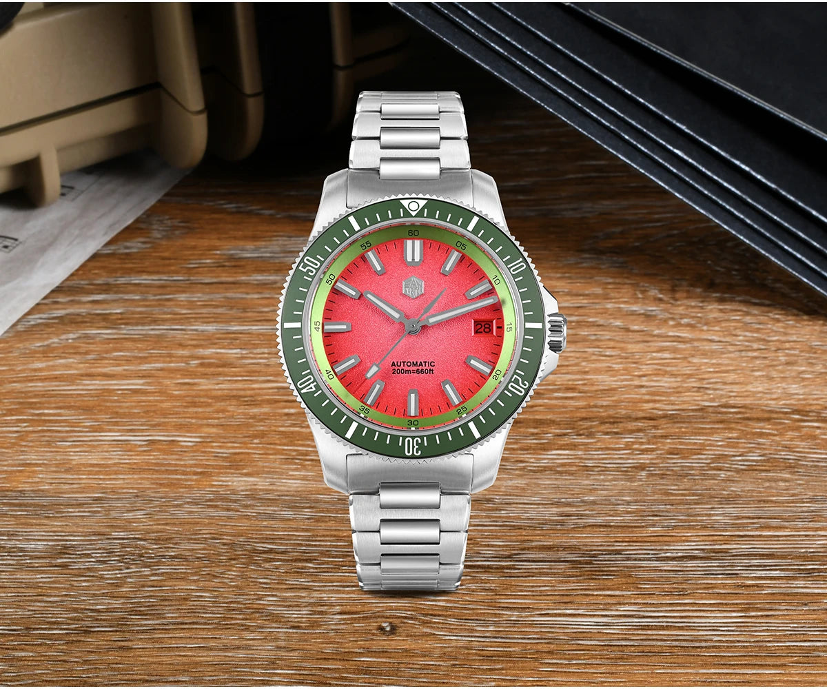 San Martin 2025 New Upgraded Version 40mm Dive Watch Men Original Design NH35 Automatic Mechanical Waterproof 200m SN0118