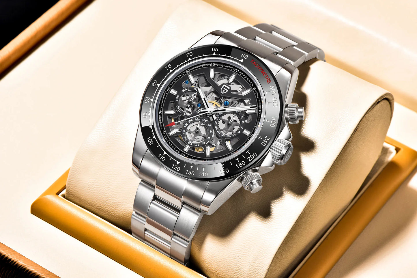 PAGANI DESIGN watch Mechanical Wristwatches for Men, Hollow Out, Chronograph Movement, Luxury, New, Original, HZ2196G ,