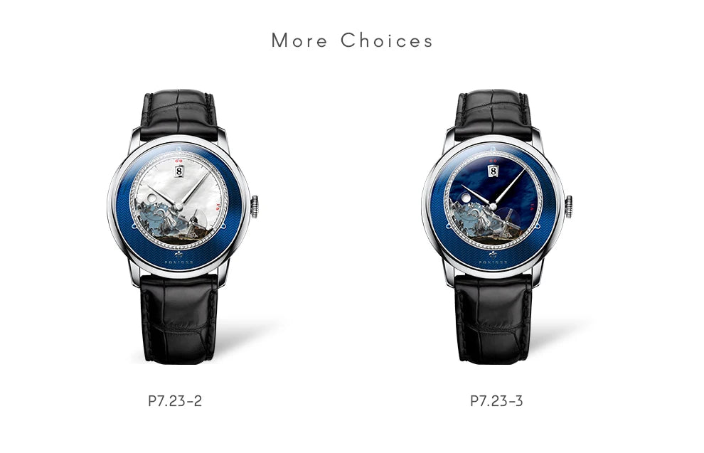 Poniger Men's Automatic Mechanical Watch - Luxury Waterproof Leather Strap Fashion Dress Wristwatch for Males