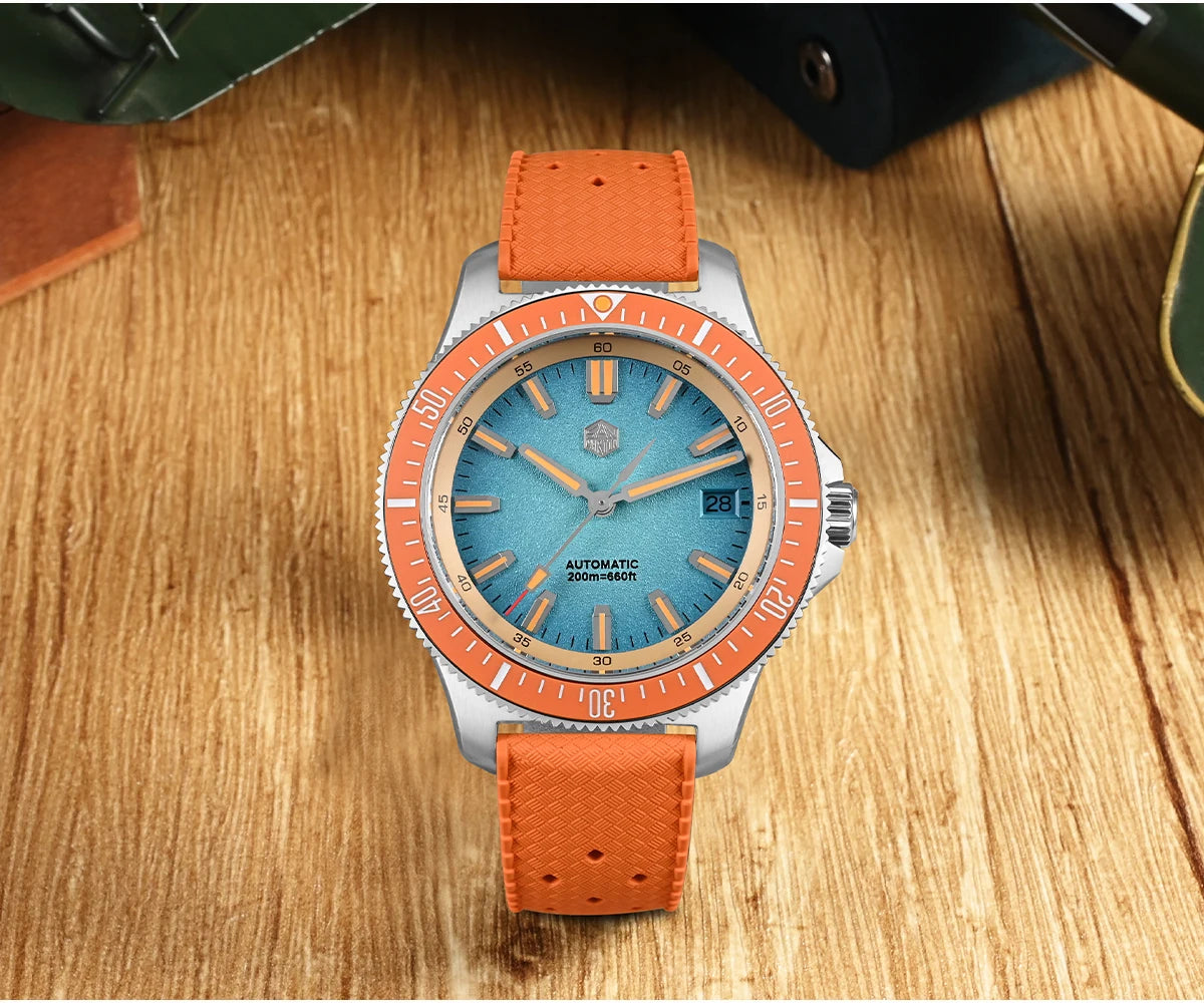 San Martin 2025 New Upgraded Version 40mm Dive Watch Men Original Design NH35 Automatic Mechanical Waterproof 200m SN0118