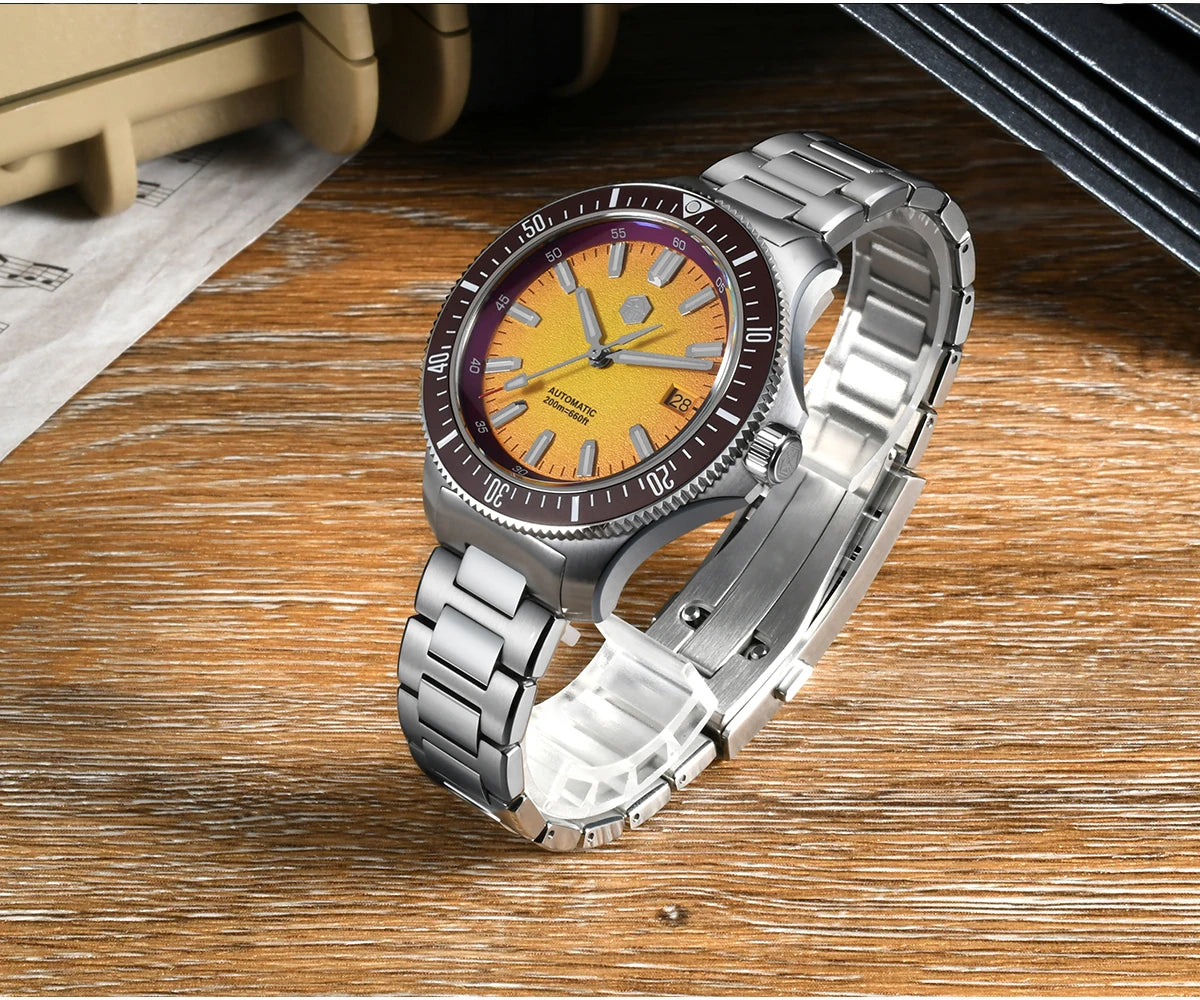 San Martin 2025 New Upgraded Version 40mm Dive Watch Men Original Design NH35 Automatic Mechanical Waterproof 200m SN0118
