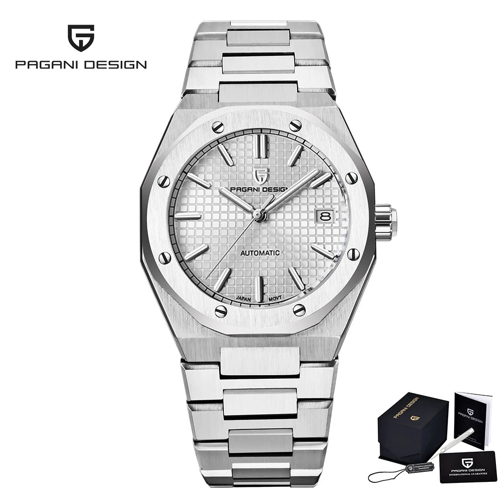 Pagani Design 8215 Fashion Men's Automatic Mechanical Watch 40MM Sapphire Stainless Steel Waterproof 10Bar Night Light C3 reloj