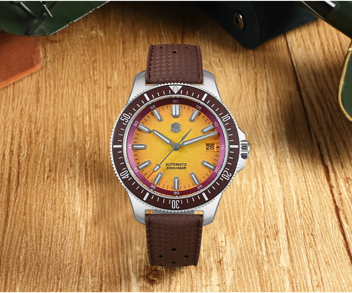 San Martin 2025 New Upgraded Version 40mm Dive Watch Men Original Design NH35 Automatic Mechanical Waterproof 200m SN0118
