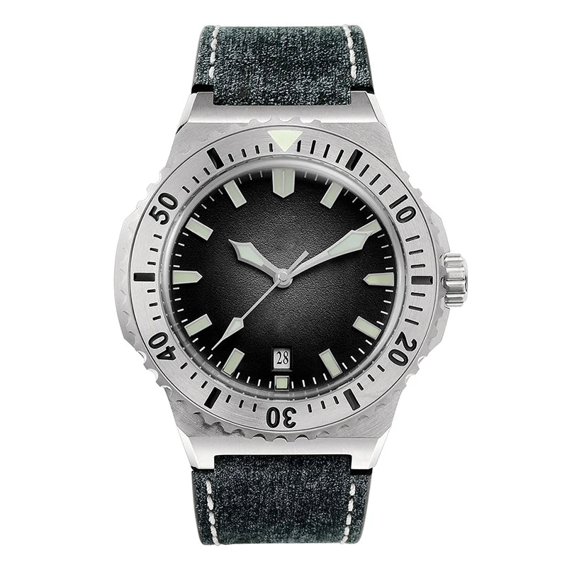 San Martin 42mm Men Luxury Watch High Quality Vintage Diver Automatic Mechanical Business Wristwatch Sapphire Leather 20 Bar
