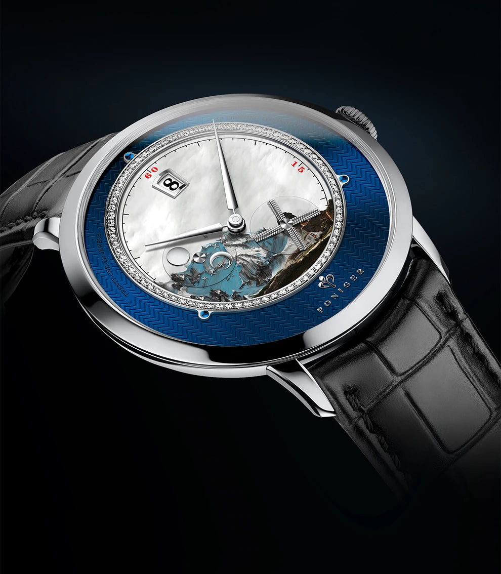Poniger Men's Automatic Mechanical Watch - Luxury Waterproof Leather Strap Fashion Dress Wristwatch for Males