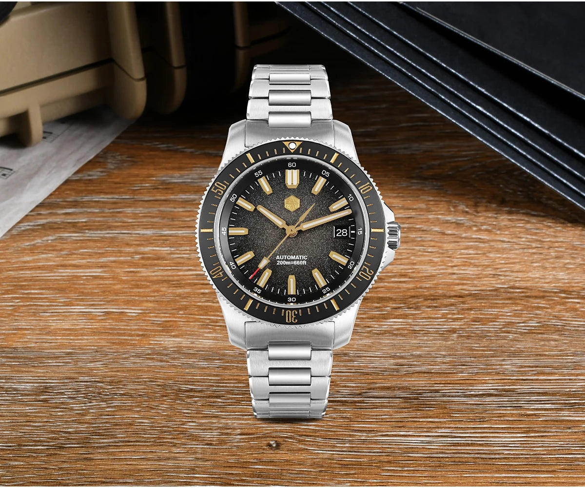 San Martin 2025 New Upgraded Version 40mm Dive Watch Men Original Design NH35 Automatic Mechanical Waterproof 200m SN0118