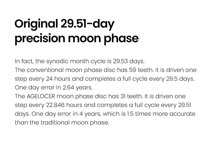 AGELOCER Major Breakthrough 29.51-Days MoonPhase Original Astronomer Men's Mechanical Watch Birthday Gift for Men