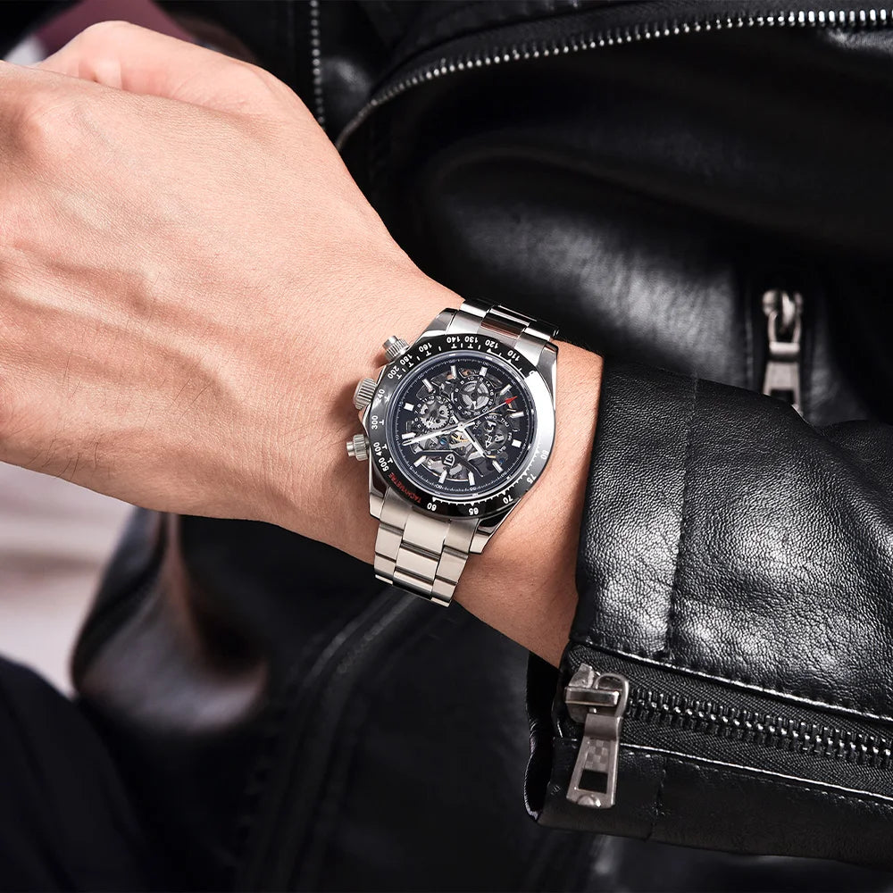 PAGANI DESIGN watch Mechanical Wristwatches for Men, Hollow Out, Chronograph Movement, Luxury, New, Original, HZ2196G ,