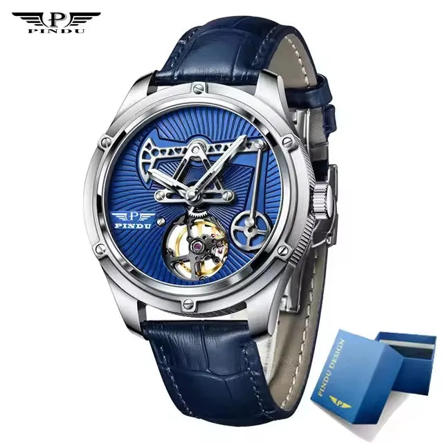 PINDU Design New Oil Well Mechanical Watch Men Miyata 8215 Movement Sapphire Mirror Waterproof Business Mechanical Wristwatches