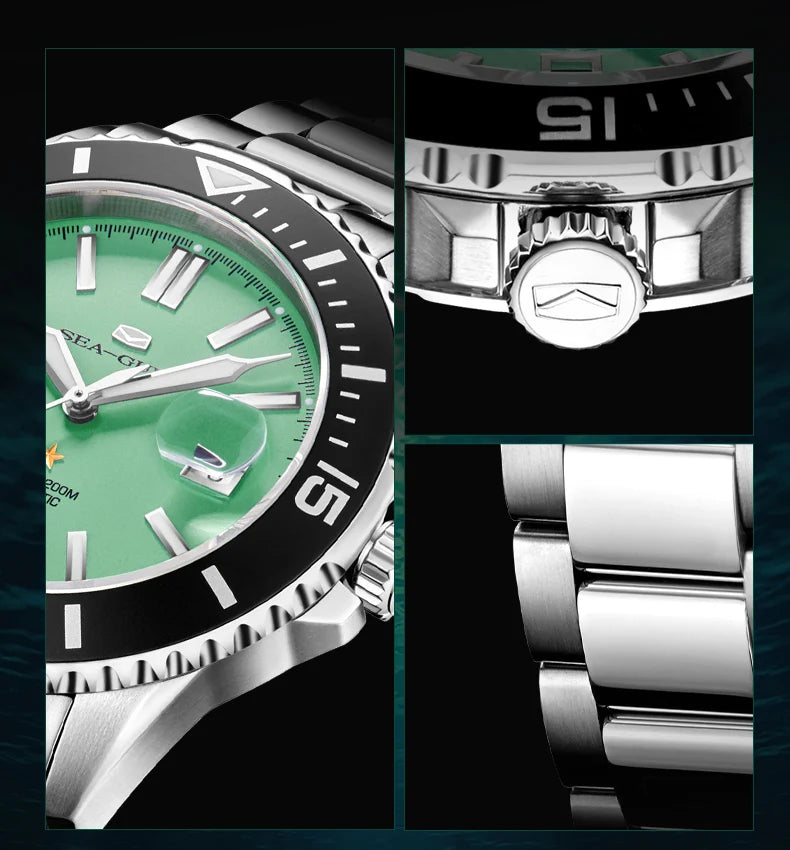 Seagull Ocean Series Men Watch Diver 20Bar Waterproof Automatic Mechanical Watch Sapphire Watch Luminous Wristwatch Luxury 1523A